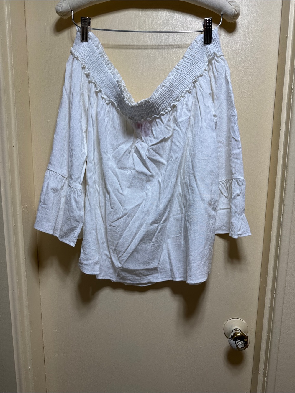 Lilly Pulitzer White Off-Shoulder Peasant Blouse
